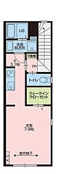 Berg city 矢剣 1Kの間取図画像