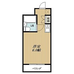 ハイツアサノB館 ワンルームの間取図画像