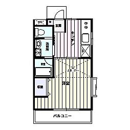 カーサデ・ヴェルテ 1DKの間取図画像