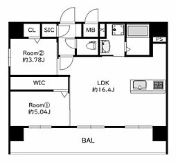 MODERN ASPIRATION 大橋 2LDKの間取図画像