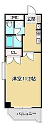 第三横山ハイツ 1Kの間取図画像