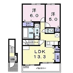 フォルトナ 2LDKの間取図画像