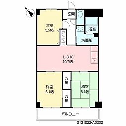 グリーンヴィレッジ則松 3LDKの間取図画像
