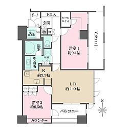 アーバンライフフォルムズ烏丸御池 2LDKの間取図画像