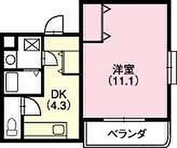 プレジール 1DKの間取図画像