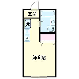金子ビル ワンルームの間取図画像