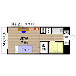 メゾン・ド・ユニヴェール 1Kの間取図画像