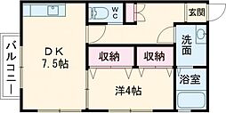 ポポ・ソラーレ 1DKの間取図画像