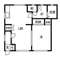 イーストハウス 1LDKの間取図画像