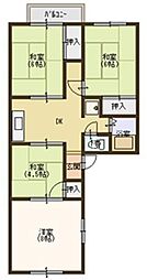 八王寺ハイツ 4DKの間取図画像