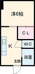 平野楽器ビル 1Kの間取図画像
