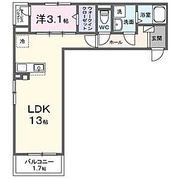 サン パレルモ 1LDKの間取図画像