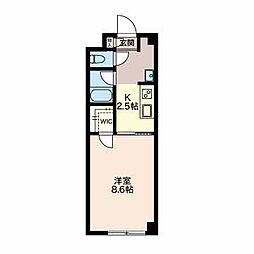 ディアコート天正寺 1Kの間取図画像
