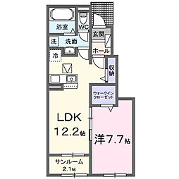 スイープガーデン 1LDKの間取図画像