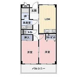 リンピア泉 2LDKの間取図画像