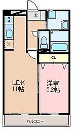 パンダビル 1LDKの間取図画像