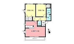 カーサ2 2LDKの間取図画像