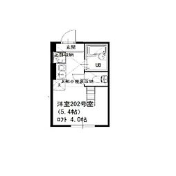 プライムテラス東海大学前2 ワンルームの間取図画像