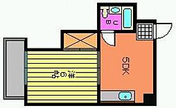 コーポ益 1Kの間取図画像