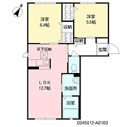 シャーメゾンかきつばた 2LDKの間取図画像
