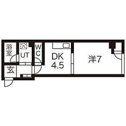 コーポ童子 1DKの間取図画像