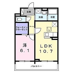 カーサ・ミキーオ桂 1LDKの間取図画像