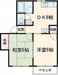 メゾンフジミズ 2DKの間取図画像