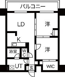 アーバンポイント高崎 2LDKの間取図画像