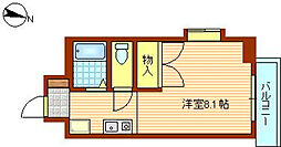 京橋森野ビル 1Kの間取図画像