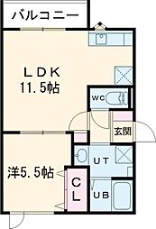 Lien Fort Takuyu 1LDKの間取図画像