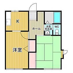 レジデンスカトレアA 2Kの間取図画像