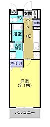 MON テラス 1Kの間取図画像