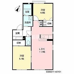 ガーデンプレイスA 2LDKの間取図画像