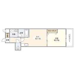 レスコ中島参番館イースト 1DKの間取図画像