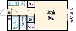 サンリッチMIYUKI 1Kの間取図画像