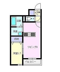 ドルチェ・ヴィータ東与賀 A 1LDKの間取図画像