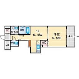 エステムプラザ名古屋駅前プライムタワー 1DKの間取図画像