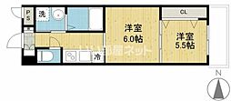 MOANA高城 2Kの間取図画像