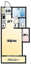 アパルトマン・オノ 1Kの間取図画像