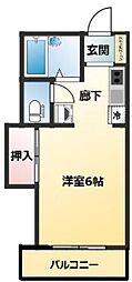 アパルトマン・オノ 1Kの間取図画像
