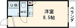 グランセオ泉佐野 ワンルームの間取図画像