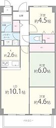 南山寿ガーデン 3LDKの間取図画像
