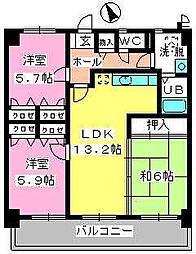 カサグランデ筑紫 3LDKの間取図画像
