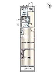 セミカ姉ヶ崎 1DKの間取図画像