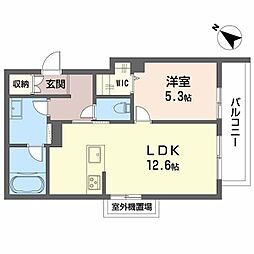 シャーメゾンマーレ竹下 1LDKの間取図画像