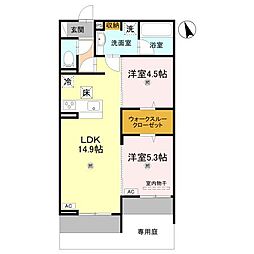 Hama L'Atrium 2LDKの間取図画像