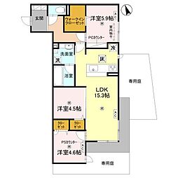 Hama L'Atrium 3LDKの間取図画像