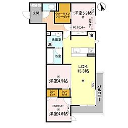 Hama L'Atrium 3LDKの間取図画像