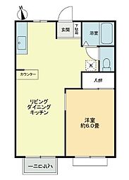 フォブールホロニックB 1LDKの間取図画像