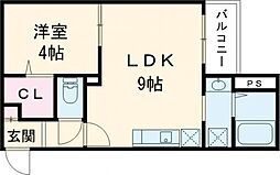 ALEGRIA淡路 1LDKの間取図画像